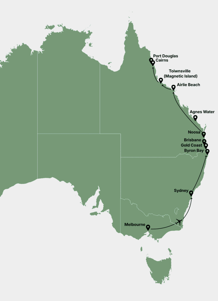 australien rekommenderad resväg