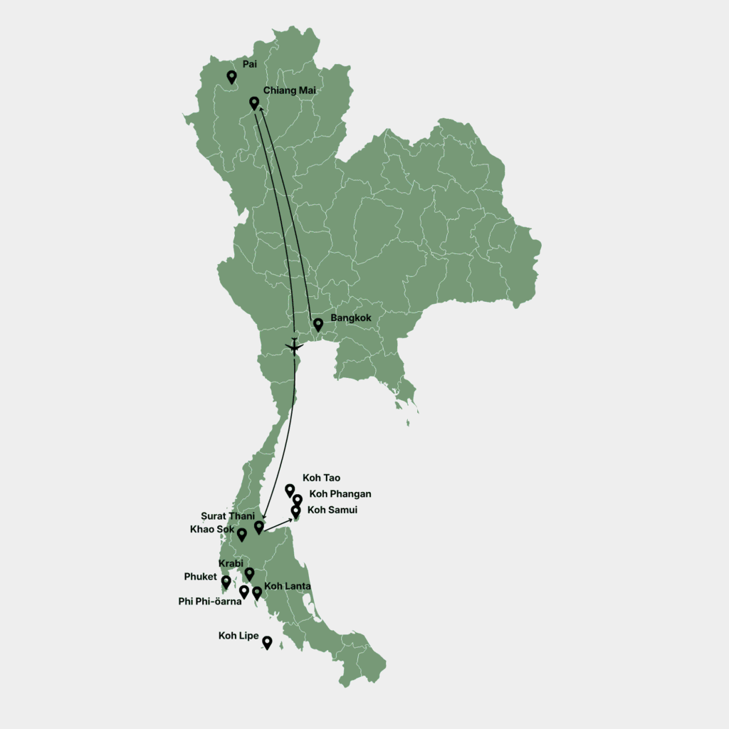 thailand rekommenderad resväg